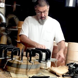 steam bending, Mike Damico, snare drums, wood working, steam bending wood , hand made , craftsman, Brooks Drum